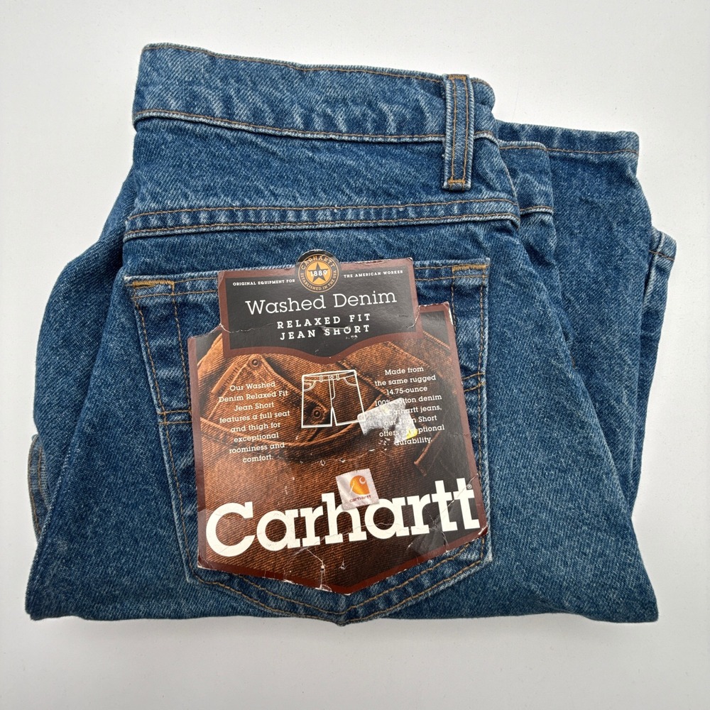 Carhartt Denim Jean Work Shorts Size 31 B26 DST Darkstone NWT NOS